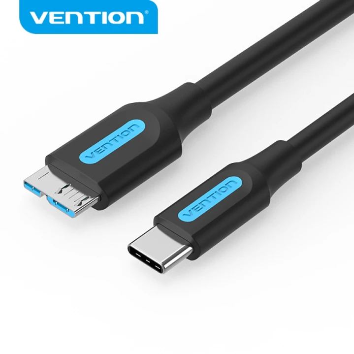 Vention Cable USB 3.0 C-Micro-B - Transmision 5Gbps - Conductor Cobre Estaño - Carcasa PVC - Color Negro 1