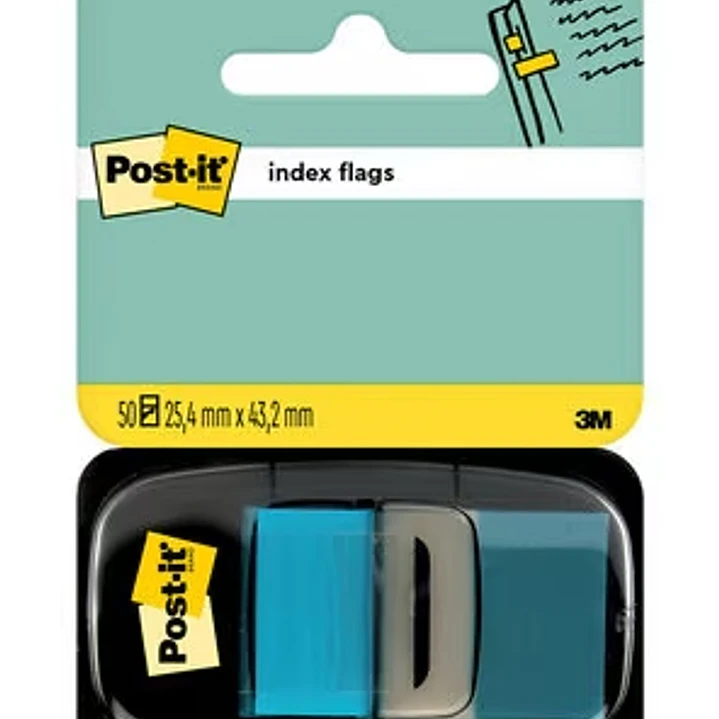 Post-it Index Dispensador con 50 Marcadores Reposicionables 25.4 x 43.2mm - Adherencia Firme - Para Marcar, Señalar o Destacar Informacion - 700014493 1