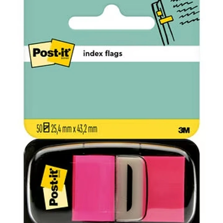 Post-it Index Dispensador con 50 Marcadores Reposicionables 25.4 x 43.2mm - Adherencia Firme - Para Marcar, Señalar o Destacar Informacion - 710006256 1