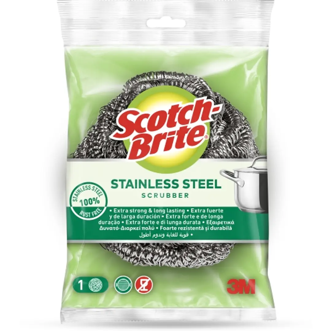 Scotch-Brite Estropajo de Acero Inoxidable - Color Gris Metalizado 1