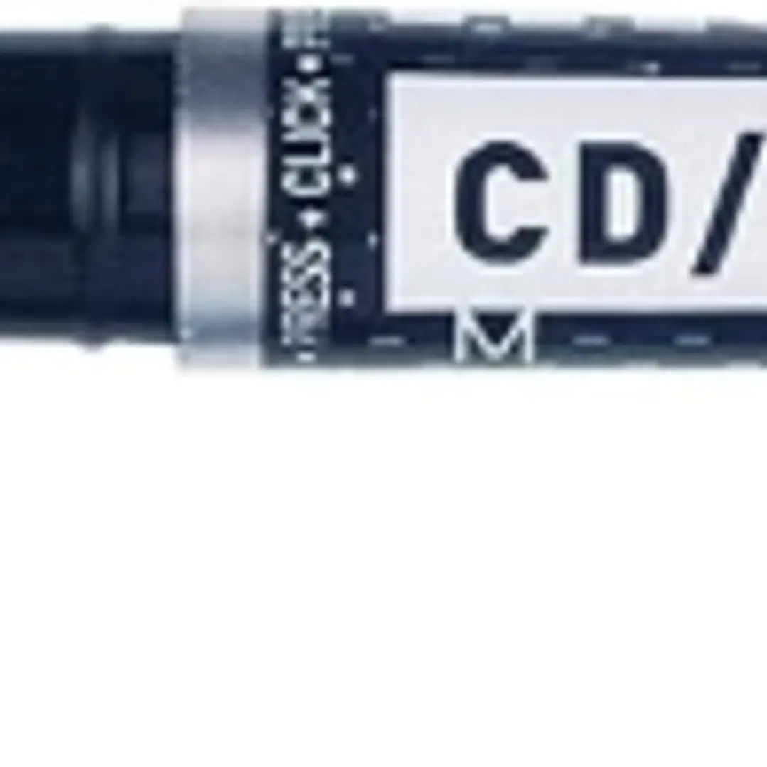 Molin Rotulador Permanente para CD, DVD - Doble Punta 0.4 y 1mm - Tinta Permanente con Base Alcohol - Color Negro 1