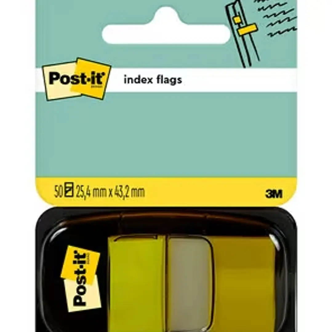 Post-it Index Dispensador con 50 Marcadores Reposicionables 25.4 x 43.2mm - Adherencia Firme - Para Marcar, Señalar o Destacar Informacion - 710010267 1