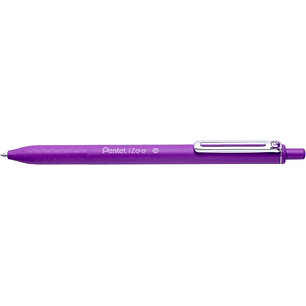 Pentel iZee Boligrafo de Bola Retractil - Punta 0.7mm - Trazo 0.35mm - Clip de Metal - Color Violeta