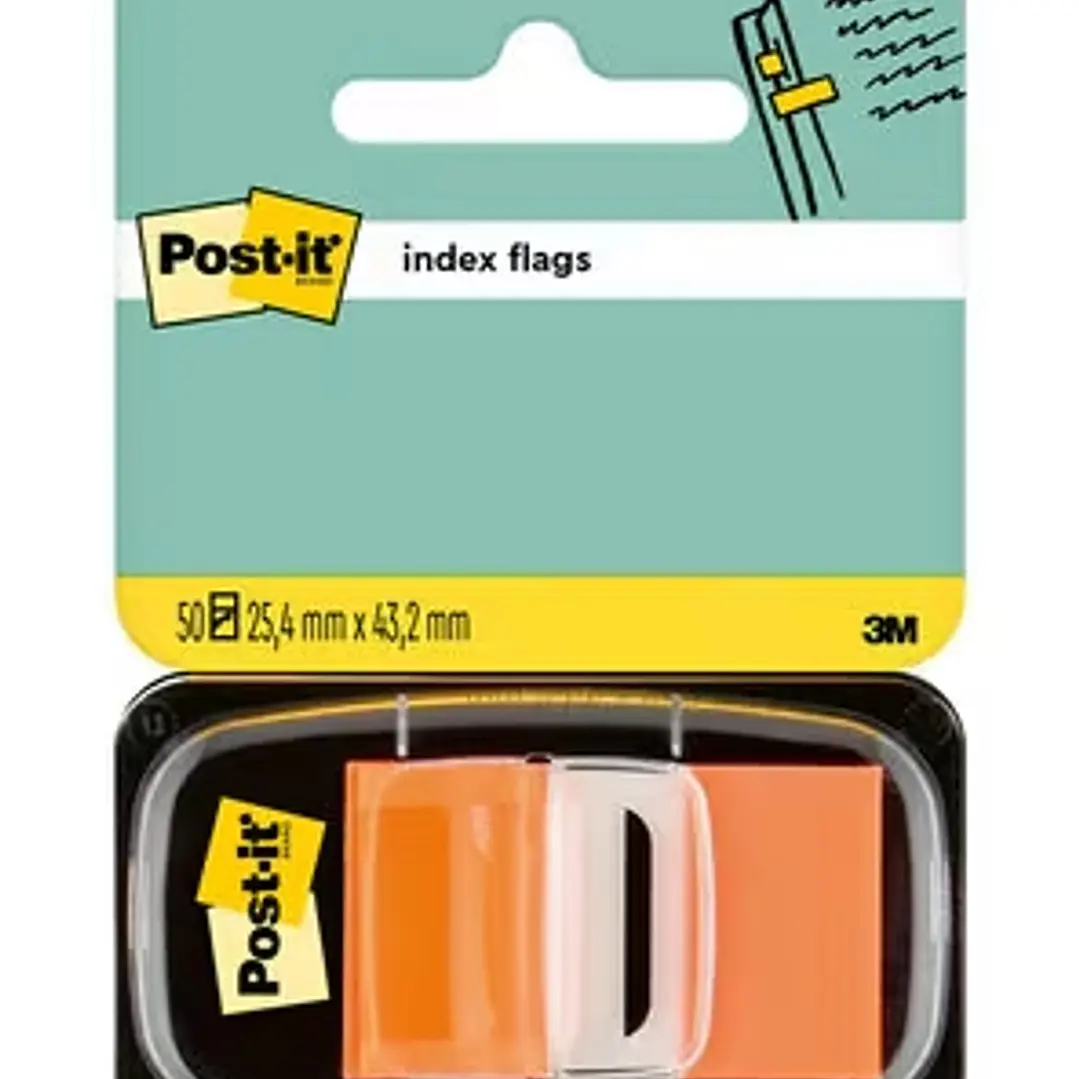Post-it Index Dispensador con 50 Marcadores Reposicionables 25.4 x 43.2mm - Adherencia Firme - Para Marcar, Señalar o Destacar Informacion - Color Nar 1