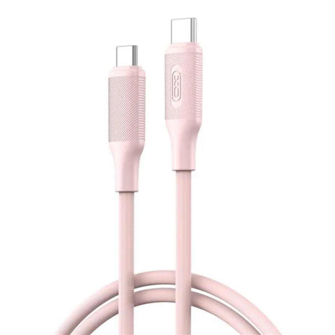XO NBQ265B Cable USB-C Macho a USB-C Macho - 1m - 60W - Color Rosa 1