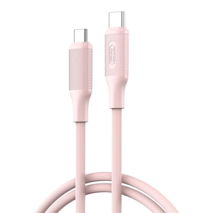 XO NBQ265B Cable USB-C Macho a USB-C Macho - 1m - 60W - Color Rosa 1