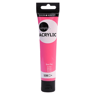 Daler Rowney Simply Pintura Acrilica - Tubo de Plastico - 75ml - Color Rosa Neon