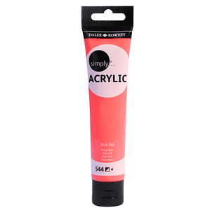 Daler Rowney Simply Pintura Acrilica - Tubo de Plastico - 75ml - Color Rojo Neon