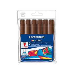 Staedtler Noris Watercolour 340 Pack de 6 Rotuladores de Gran Tamaño - Trazo 3mm Aprox - Lavable Facilmente - Tinta Base de Agua - Color Marron