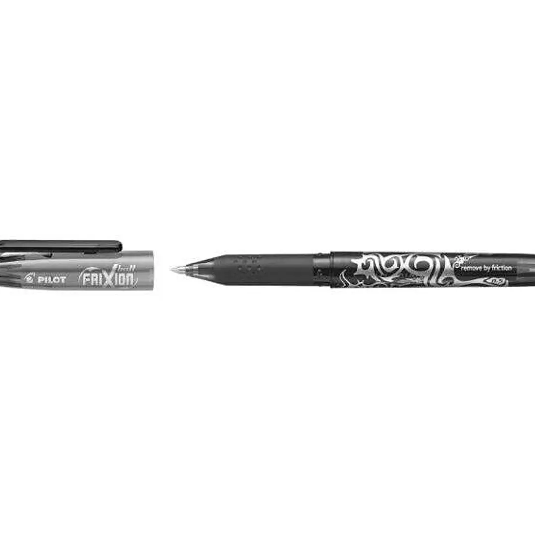 Pilot Frixion Ball Boligrafo de Gel Borrable - Punta de Bola 0.7mm - Trazo 0.4mm - Grip Ergonomico - Color Negro 1