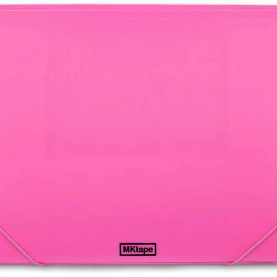 MKtape Carpeta de Solapas Portadocumentos - Cierre de Gomas - Tamaño Folio - Color Rosa 1
