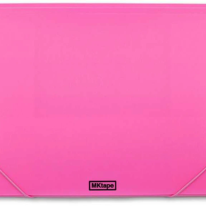 MKtape Carpeta de Solapas Portadocumentos - Cierre de Gomas - Tamaño Folio - Color Rosa 1