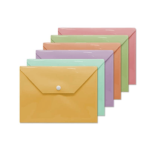 Bismark Sobre Portadocumentos Formato 4º - Cierre de Broche - Fabricado en Polipropileno - Colores Pastel Surtidos
