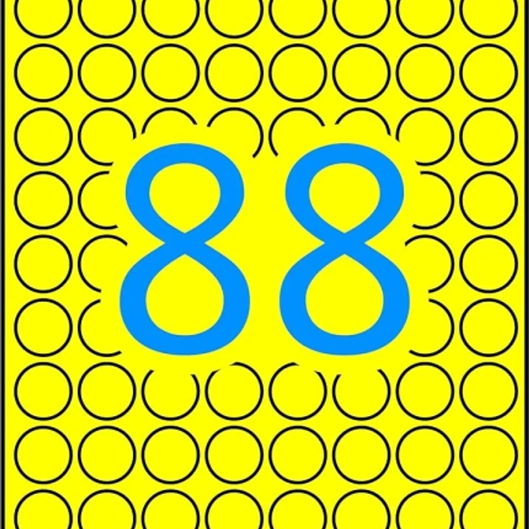 Apli Pack de 704 Etiquetas Redondas Ø 16mm - 8 Hojas A5 por 88 Etiquetas - Adhesivo Permanente - Color Amarillo 1