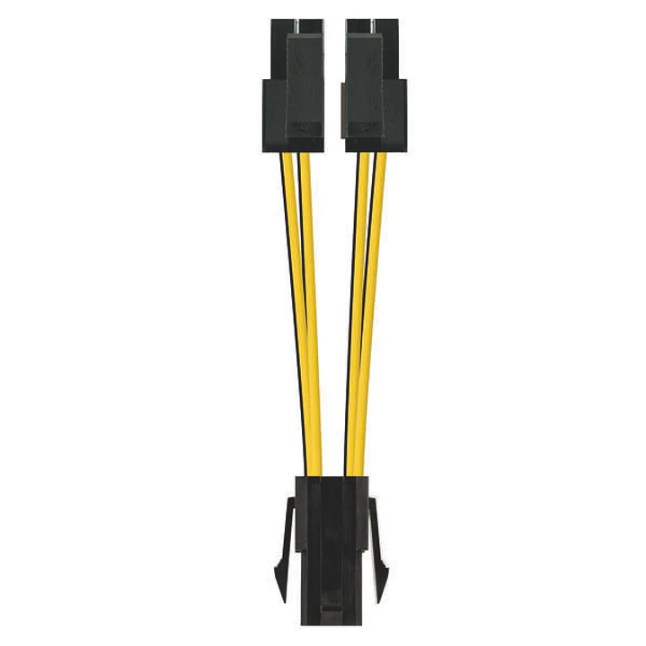 Nanocable Cable de Alimentacion para Microprocesador 4pin Hembra a 4+4pines Macho 0.15m 1