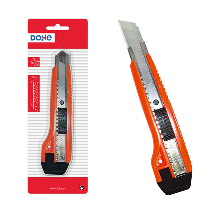 Dohe Cutter de Plastico Resistente - Cuchillas Tronzables de Acero - Sistema de Bloqueo de Cuchilla - con Guia Metalica 1