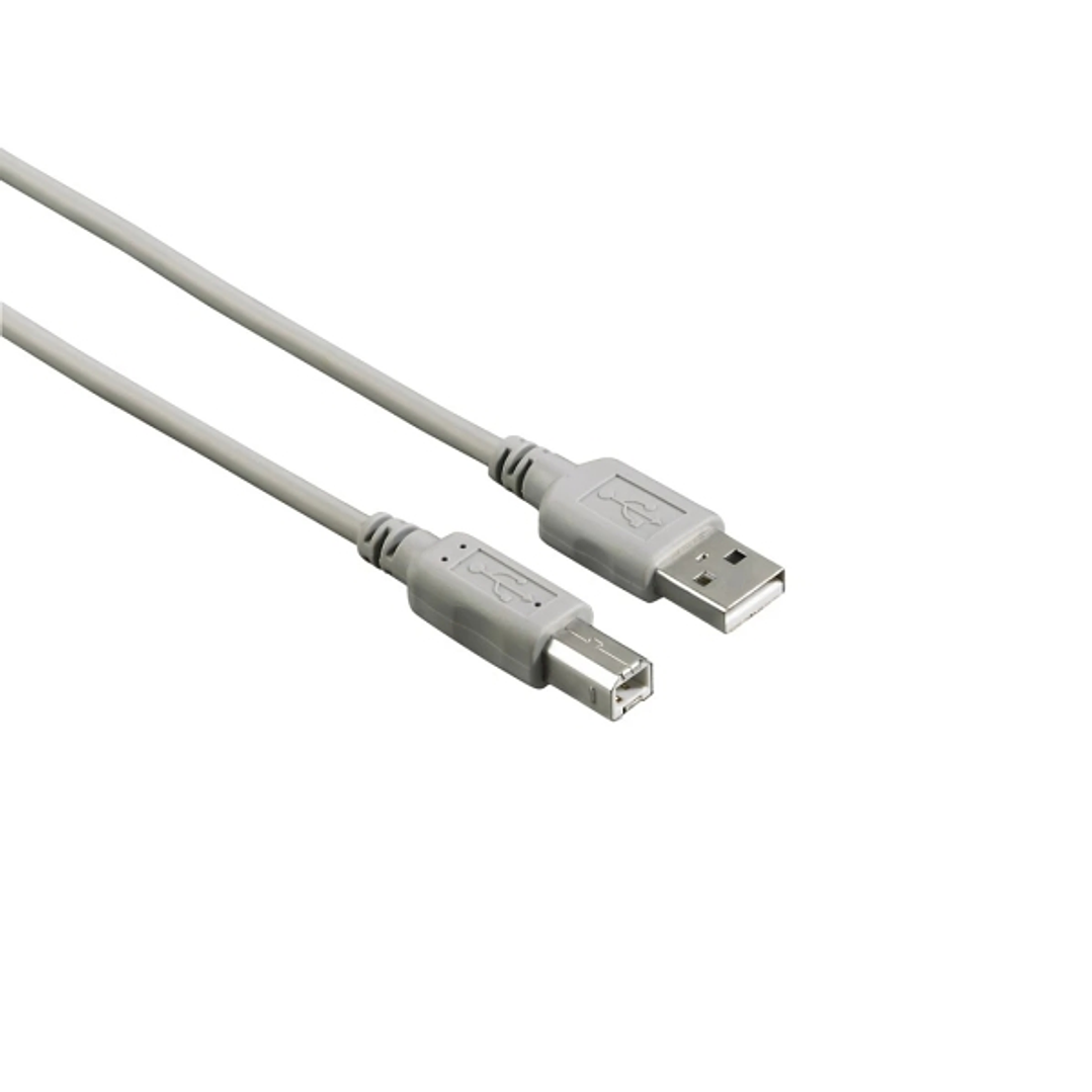 Hama Entry Cable USB - Longitud 1.5m - USB-A Macho - USB-B Macho - Velocidad hasta 480Mbps - Color Gris 1