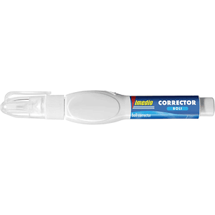 Imedio Boligrafo Corrector 8ml - Cuerpo Blando, Facil de Apretar - Punta Metalica para una Aplicacion Precisa - Secado Rapido