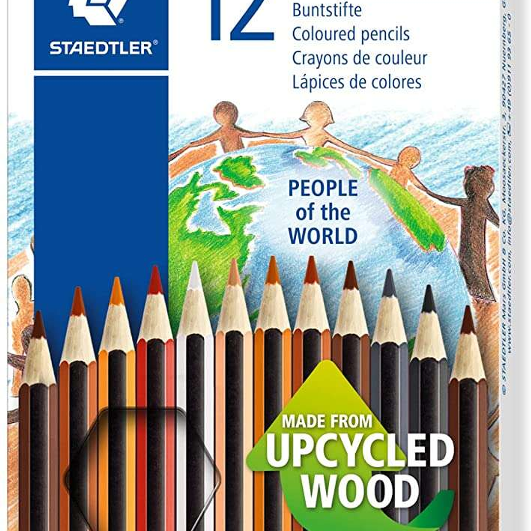 Staedtler Noris Colour 185 People of the World Pack de 12 Lapices Hexagonales de Colores - Fabricados en Wopex - Muy Resistentes - Inspirados en los D 1