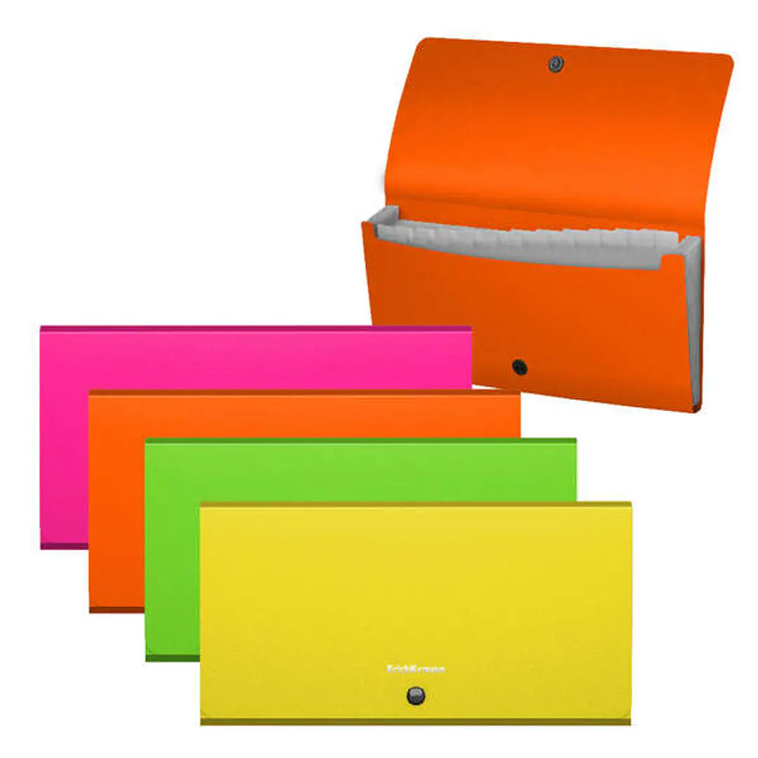 Erichkrause Clasificadores Matt Neon - 12 Fundas - Tamaño Cheque - Colores Surtidos 1