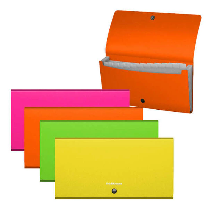 Erichkrause Clasificadores Matt Neon - 12 Fundas - Tamaño Cheque - Colores Surtidos 1