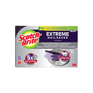 Scotch-Brite Extreme Pack de 2 Estropajos de Cocina - Proteccion para los Dedos - Color Morado