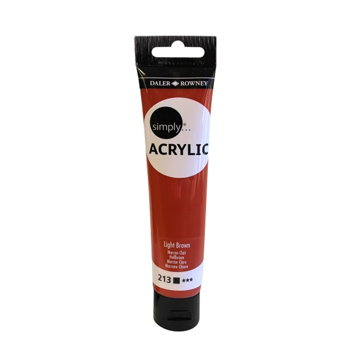 Daler Rowney Simply Pintura Acrilica - Tubo de Plastico - 75ml - Color Marron Claro 1