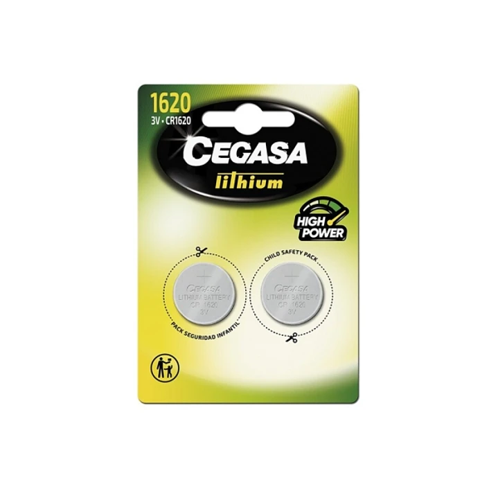 Cegasa Lithium CR1620 Pack de 2 Pilas 3V 1
