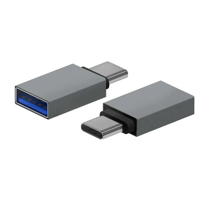Aisens Mini Adaptador Aluminio USB 3.2 GEN1 3A - Tipo USB-C/M-A/H - Color Gris 1