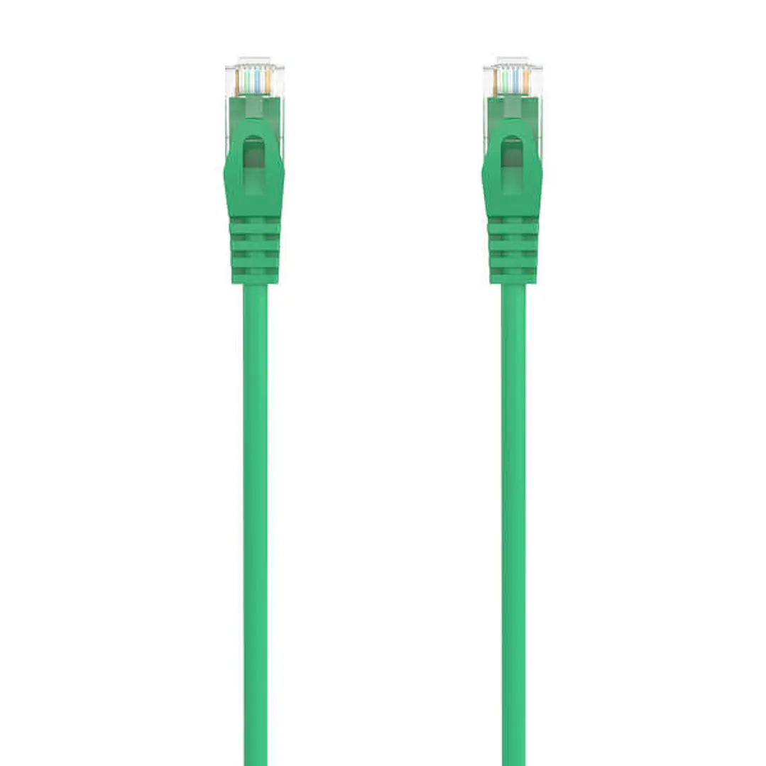 Aisens Cable de Red Latiguillo RJ45 LSZH Cat.6A 500 MHZ UTP AWG24 - 2m - Libre de Halogenos - 10 Gigabit/s - Color Verde 1