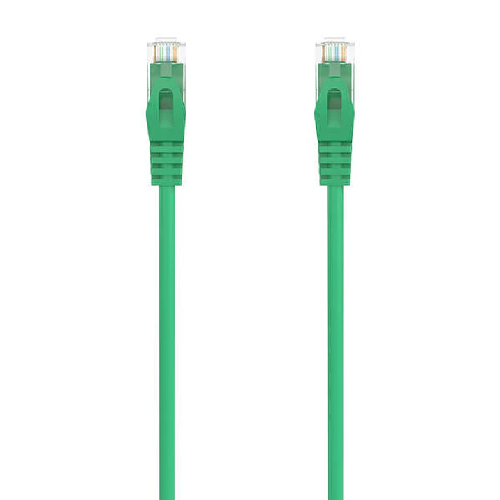 Aisens Cable de Red Latiguillo RJ45 LSZH Cat.6A 500 MHZ UTP AWG24 - 2m - Libre de Halogenos - 10 Gigabit/s - Color Verde 1