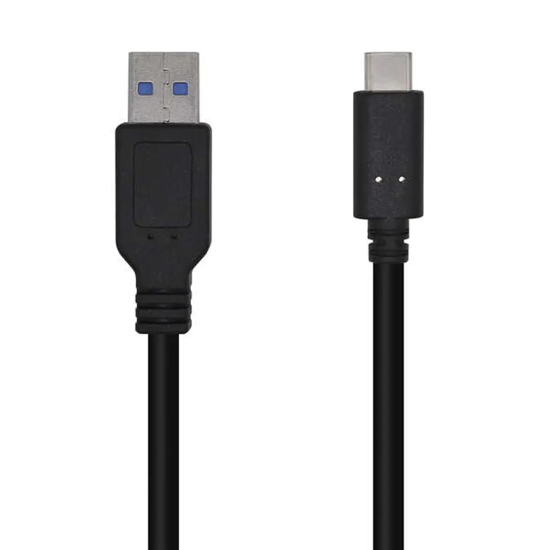 Aisens Cable USB 3.1 Gen2 10Gbps 3A - Tipo USB-C/M-A Macho - 0.5m - Color Negro 1