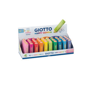 Giotto Happy Gomma Goma de Borrar - Forma de Lapiz - Para Borrar Grafito - Colores Fluo Surtidos