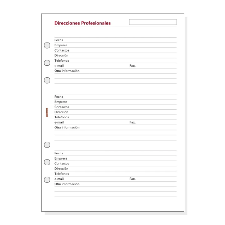 Finocam R1051C Recambio Direcciones Profesionales para Agendas Open en Catalan - Formato 1000 - 155x5x215mm - Color Blanco 1