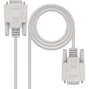 Nanocable Cable Serie RS232 DB9 Macho a DB9 Hembra 1.80m - Color Beige
