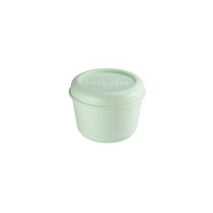 Milan Coleccion 430 Fiambrera Redonda 0.25L - Apta para Microondas, Lavavajillas y Congelador - Libre de BPA - Medidas 10 Ø x 7cm - Color Verde 1