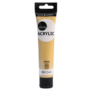 Daler Rowney Simply Pintura Acrilica - Tubo de Plastico - 75ml - Color Dorado