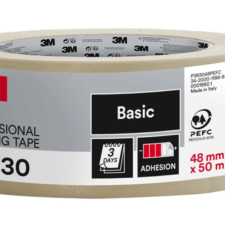 3M Cinta de Enmascarar Profesional - 70% PEFC - 48mm x 50m - Color Blanco 1