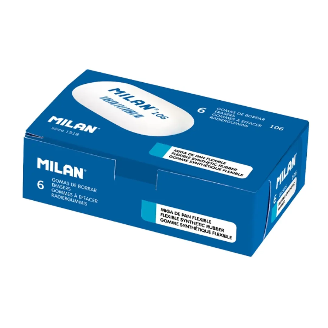 Milan Oval 106 Gomas de Borrar - Miga de Pan - Caucho Sintetico - Color Blanco 1