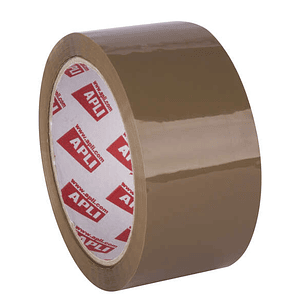 Apli Precinto Estandar Silencioso 48mmx66m Polipropileno - Resistente al Desgarro - Adhesivo de Alta Calidad - Facil de Cortar - Color Marron