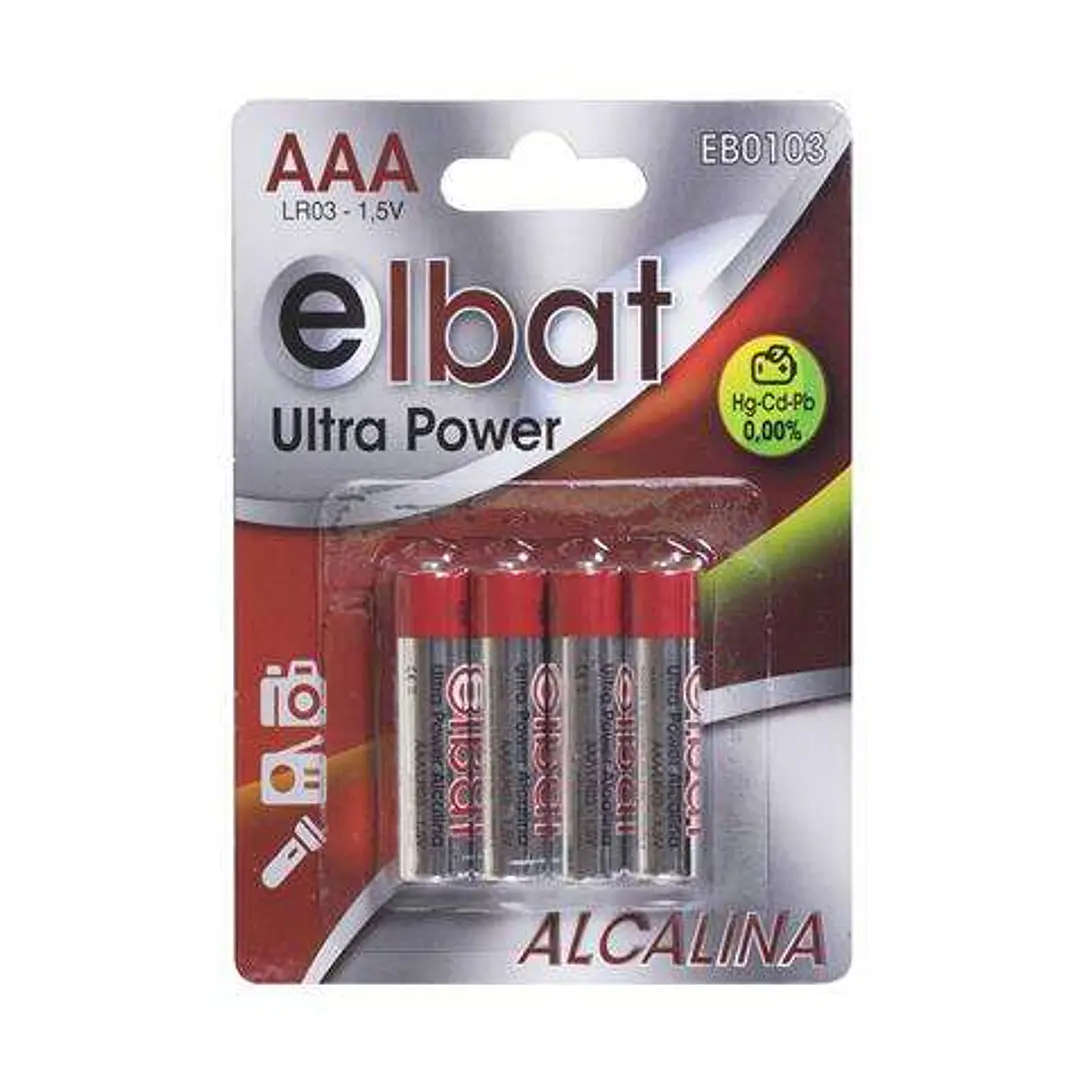 Elbat Pack de 4 Pilas Alcalinas LR03/AAA 1