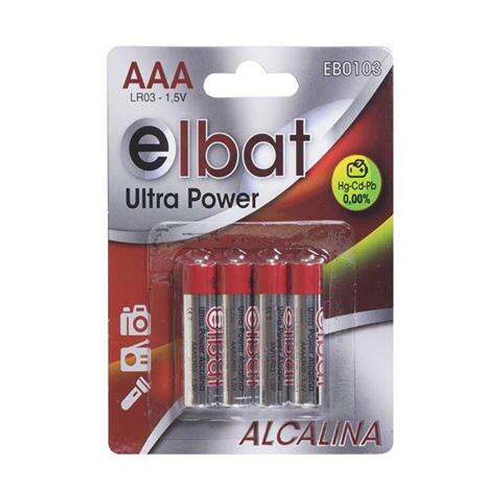 Elbat Pack de 4 Pilas Alcalinas LR03/AAA 1