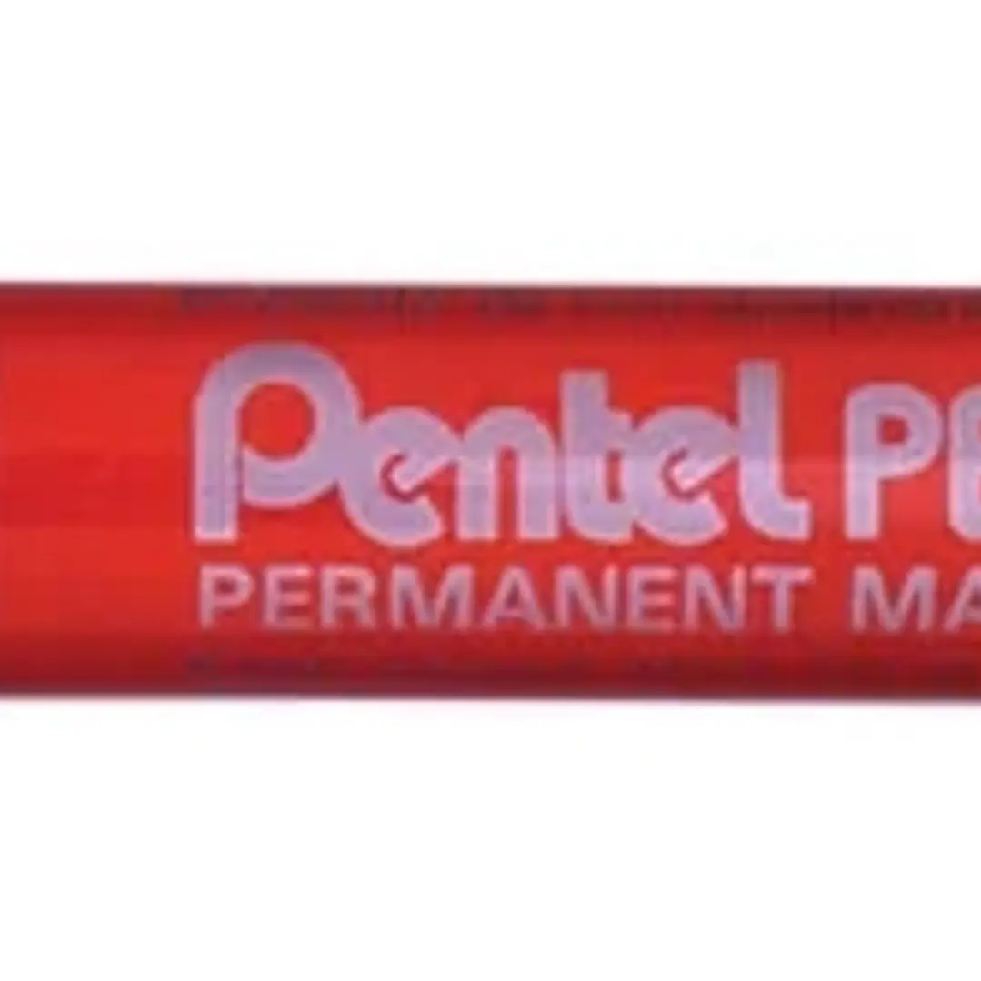 Pentel Pen N60 Rotulador Permanente - Punta Biselada Resistente y Duradera - Resistente a Agua y Luz - Color Rojo 1