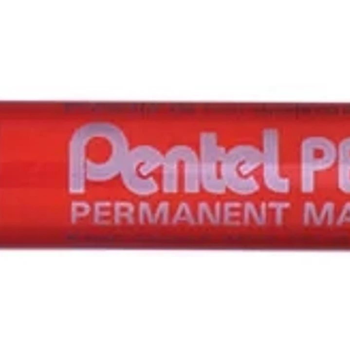 Pentel Pen N60 Rotulador Permanente - Punta Biselada Resistente y Duradera - Resistente a Agua y Luz - Color Rojo 1