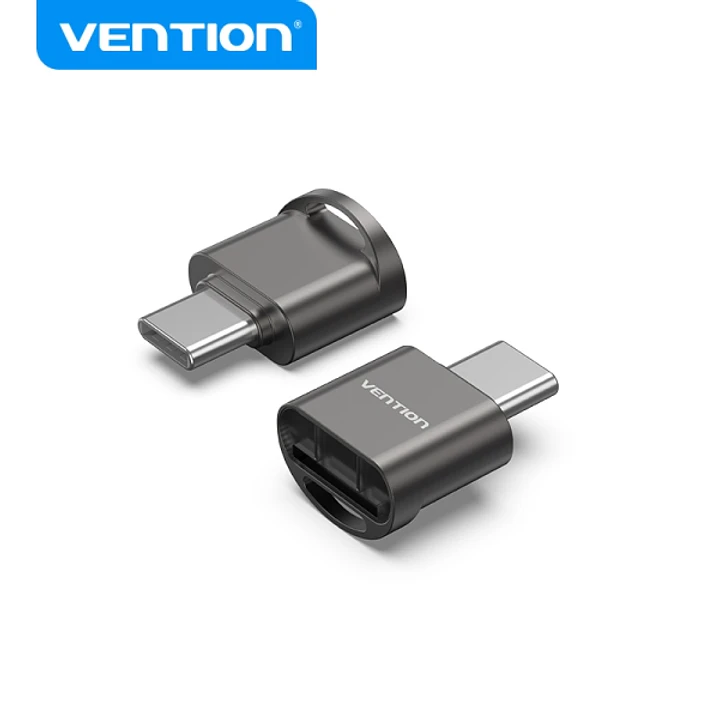 Vention Lector de Tarjetas MicroSD - Interfaz USB 2.0 - Tipo C - Proceso de Galvanoplastia Niquel - Color Negro 1