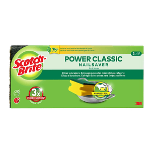 Scotch-Brite Classic Pack de 3 Estropajos de Cocina - Proteccion para los Dedos - Color Amarillo