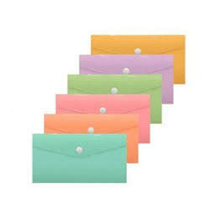 Bismark Sobre Portadocumentos - Medidas 240x125mm - Cierre de Broche - Fabricado en Polipropileno - Colores Pastel Surtidos