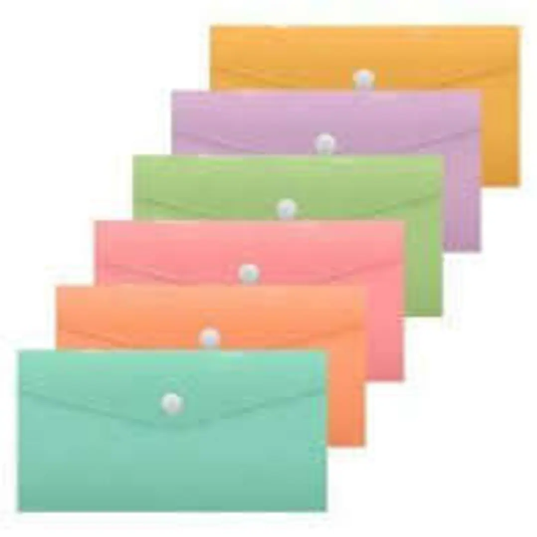 Bismark Sobre Portadocumentos - Medidas 240x125mm - Cierre de Broche - Fabricado en Polipropileno - Colores Pastel Surtidos 1