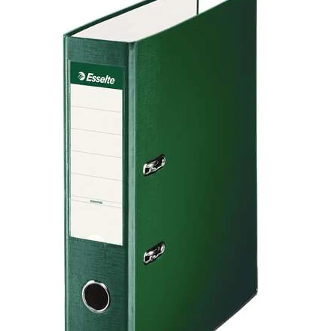 Esselte Archivador de Palanca Formato Folio - Lomo 75mm - Capacidad para 500 Hojas - Color Verde 1