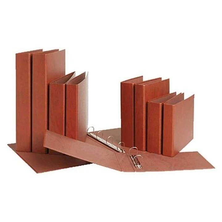 Mariola Carpeta Archivador de 2 Anillas Carton Gofrado Cuero - Tamaño Folio Apaisado - Anillas Redondas 40mm - Medidas 25x34x5.5cm - Color Marron 1